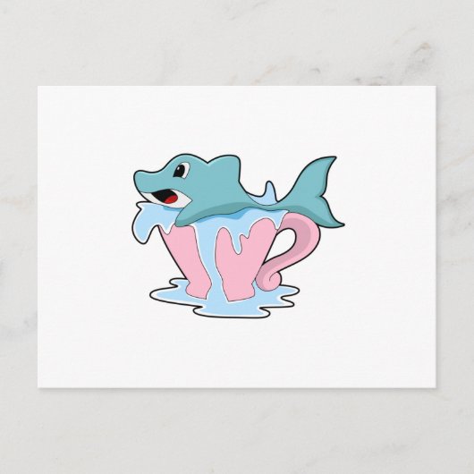 Dolphin with Cup of Water.PNG ポストカード (正面)