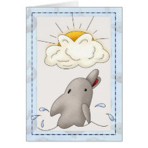 Dolphin with Sun/Clouds Animal Greeting Card