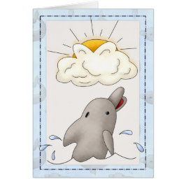 Dolphin with Sun/Clouds Animal Greeting Card