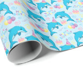 Dolphin Wrapping Paper in Blue ラッピングペーパー (ロールコーナー)