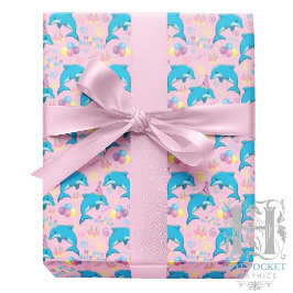 Dolphin Wrapping Paper in Pink ラッピングペーパー