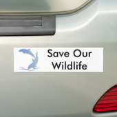 Dolphineの保存私達の野性生物 バンパーステッカー (車上)