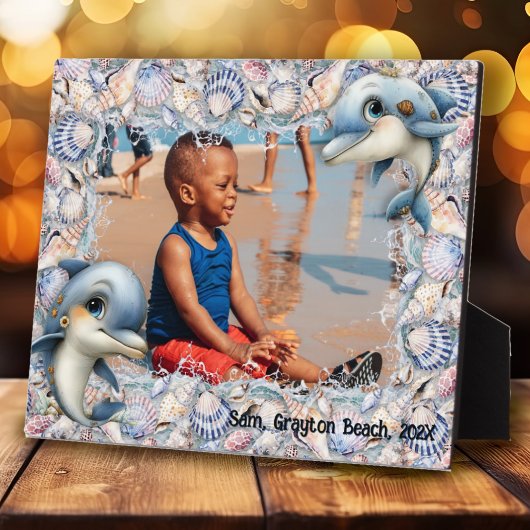 Dolphins and Seashells Kids Photo Frame フォトプラーク