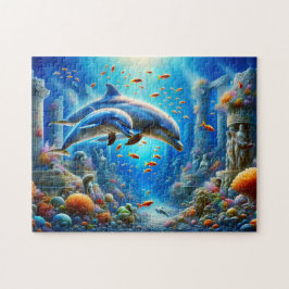 Dolphins in Atlantis Enchanting Ocean ジグソーパズル