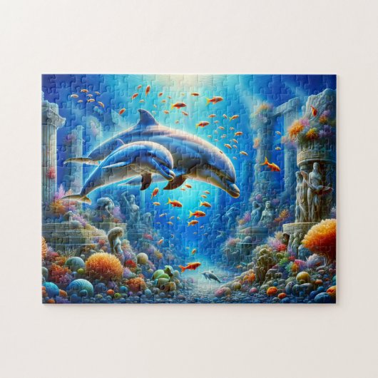 Dolphins in Atlantis Enchanting Ocean ジグソーパズル (横)