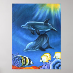Dolphins In the海IIポスター ポスター