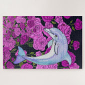 Dolphins Love Roses ジグソーパズル (横)