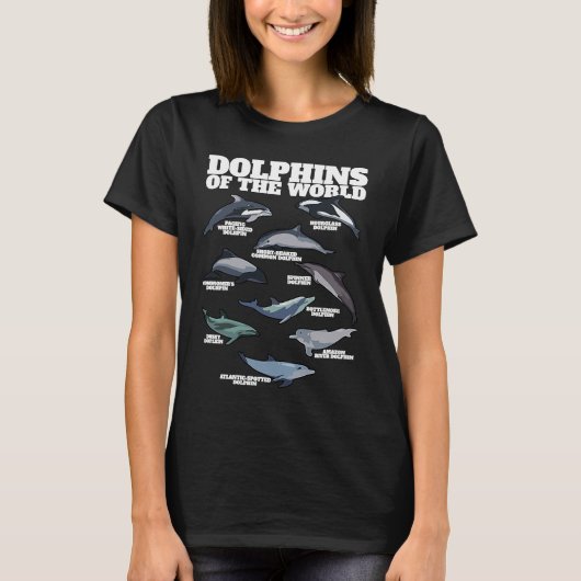 Dolphins of the World Whales Marine Biology Dolphi Tシャツ (正面)