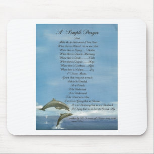 dolphins=popeのfrancis=のSt Francisのシンプルの祈りの言葉 マウスパッド