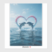 Dolphins Valentine Tropical Love Heart Ocean シール (シート)