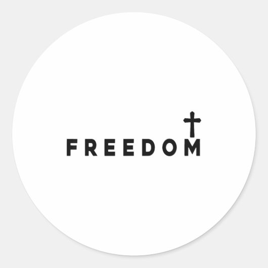 Dom Christian Cross Patriotic  ラウンドシール (正面)