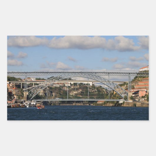 Dom Luis I Bridge, Porto,ポルトガル 長方形シール (正面)
