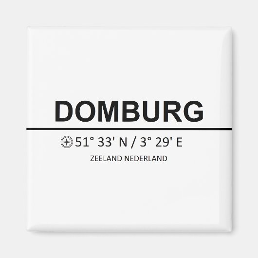 Domburg Coordinaten - Domburg Coordinates マグネット (正面)