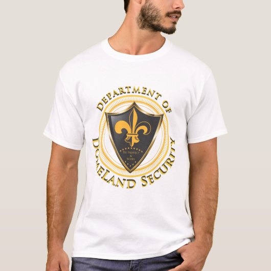 Domelandの保証黒及び金ゴールドファンのTシャツ Tシャツ (正面)