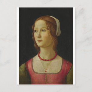 Domenico Ghirlandaio – 若い女性のポートレート ポストカード