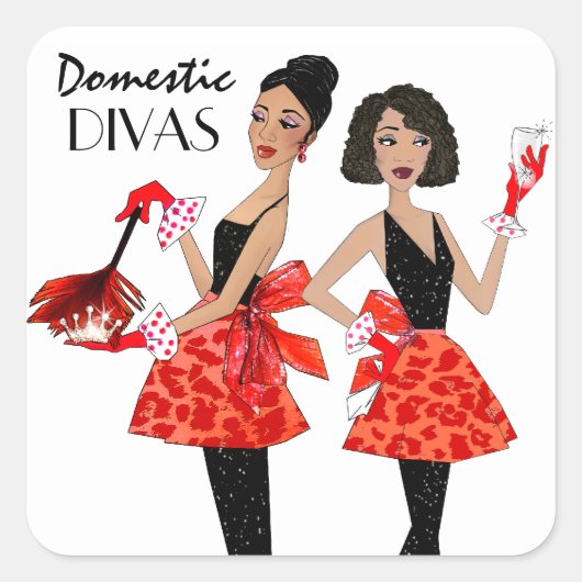 「Domestic Divas」スタンプ スクエアシール (正面)
