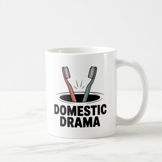 Domestic Drama | Relationship Chaos with Humor コーヒーマグカップ (右)