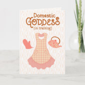 Domestic Goddess (in Training) – Funny Retro Apron カード (正面)