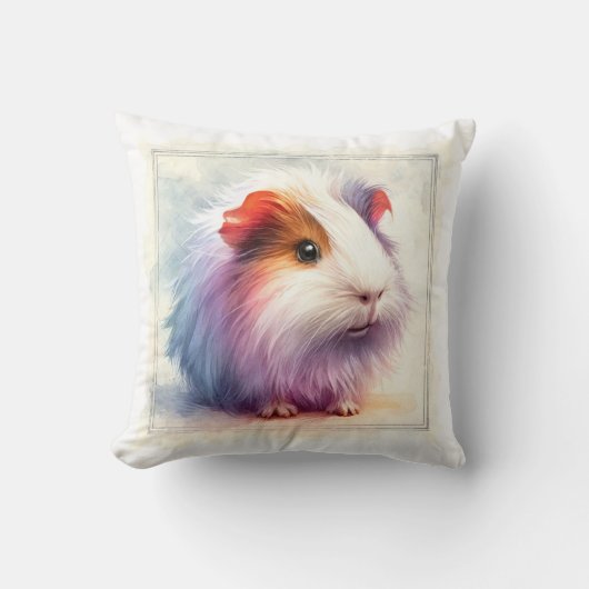 Domestic Guinea Pig AREF401 - Watercolor クッション (正面)