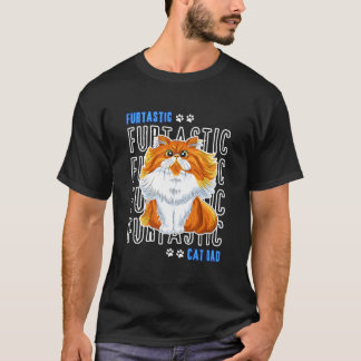 Domestic Long Hair Cat Dad Furtastic Cat Dad Cat Tシャツ