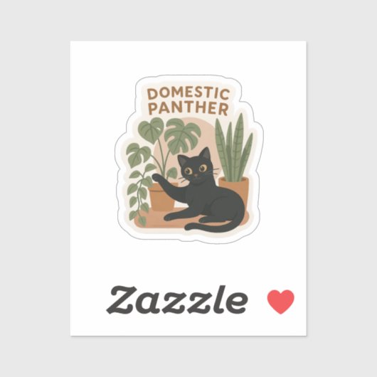 Domestic Panther Sticker | Black Cat with Housepla シール (シート)