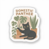 Domestic Panther Sticker | Black Cat with Housepla シール (正面)