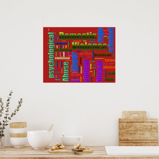 Domestic Violence Abuse Related Text ポスター (キッチン)