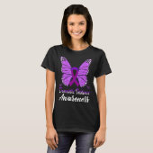 Domestic Violence Awareness Butterfly Purple Ribbo Tシャツ (正面フル)
