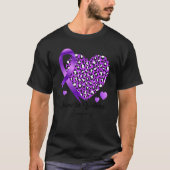 Domestic Violence Awareness Heart Leopard Purple r Tシャツ (正面)