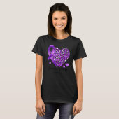 Domestic Violence Awareness Heart Leopard Purple r Tシャツ (正面フル)
