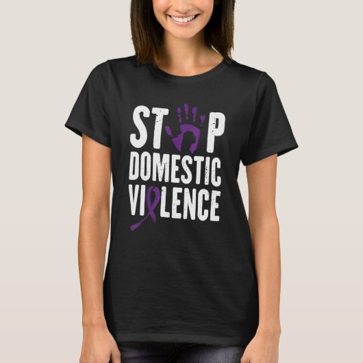 Domestic Violence Awareness month Purple Ribbon Tシャツ (正面)