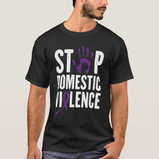 Domestic Violence Awareness month Purple Ribbon Tシャツ (正面)