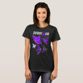Domestic Violence Awareness purple butterflies Sur Tシャツ (正面フル)
