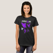 Domestic Violence Awareness purple butterflies Sur Tシャツ (正面フル)