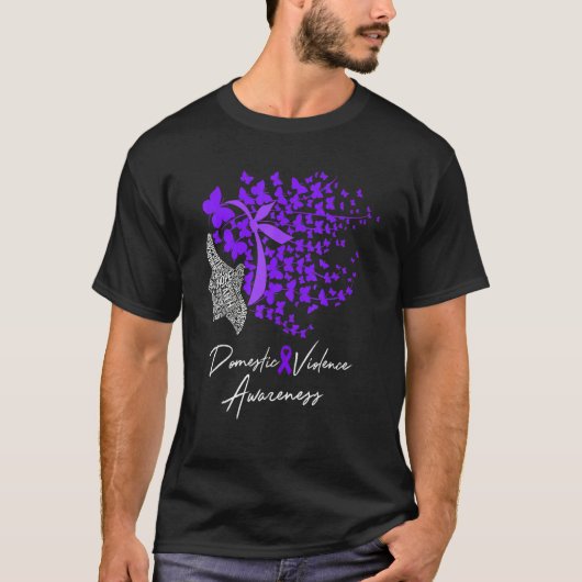 Domestic Violence Awareness  Purple Butterflies Tシャツ (正面)