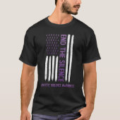 Domestic Violence Awareness Purple USA Flag End Th Tシャツ (正面)