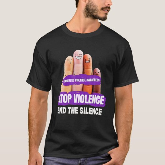 Domestic Violence Awareness Stop Violence End Sile Tシャツ (正面)