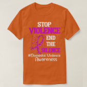 Domestic Violence Awareness Stop Violence End Sile Tシャツ (デザイン正面)