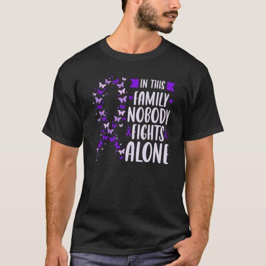 Domestic Violence Awareness Support ribbon butterf Tシャツ (正面)