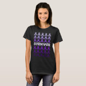 Domestic Violence Awareness Survivor purple ribbon Tシャツ (正面フル)
