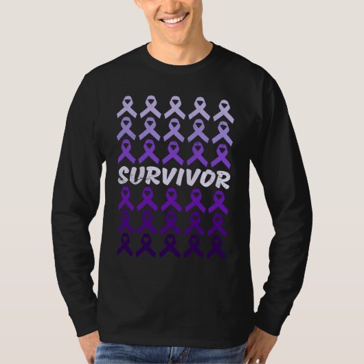 Domestic Violence Awareness Survivor purple ribbon Tシャツ (正面)