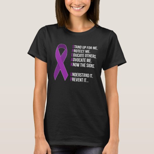 Domestic Violence Awareness Survivor  Speak Up Tシャツ (正面)