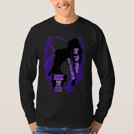 Domestic Violence Awareness Woman Wing Survival St Tシャツ (正面)