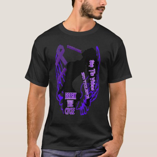 Domestic Violence Awareness Woman Wing Survival St Tシャツ (正面)