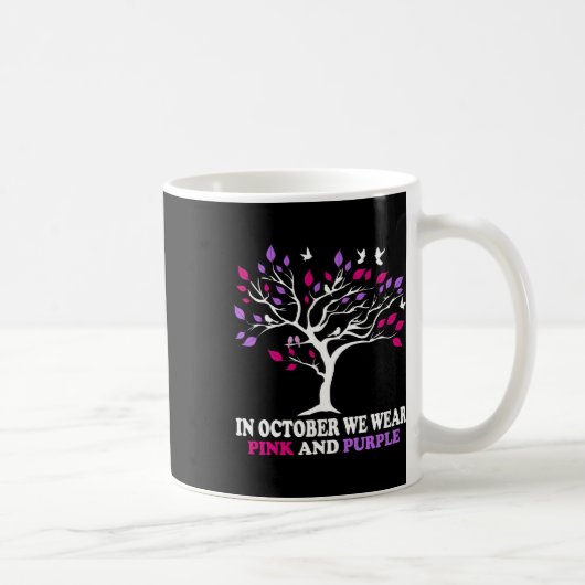 Domestic Violence Breast Cancer Awareness Month Ri コーヒーマグカップ (右)