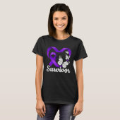 Domestic Violence Survivor purple heart butterflie Tシャツ (正面フル)