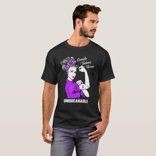 Domestic Violence Warrior Unbreakable  Awareness Tシャツ (正面フル)