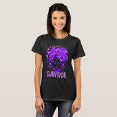 Domestic Violence Women purple butterflies Survivo Tシャツ (正面フル)