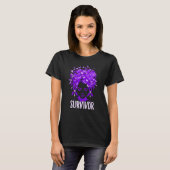 Domestic Violence Women purple butterflies Survivo Tシャツ (正面フル)