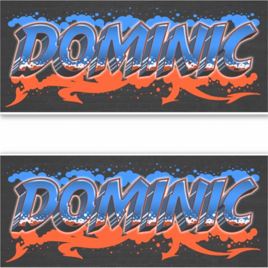 Dominic Vorname Name Graffiti Aufkleber Sticker シール (正面)